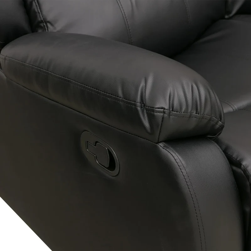 Ensemble de 2 fauteuils cinéma relax inclinables en simili cuir noir avec repose-pieds 04_0009408
