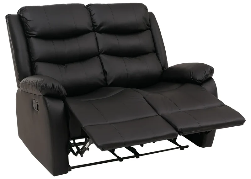 Ensemble de 2 fauteuils cinéma relax inclinables en simili cuir noir avec repose-pieds 04_0009408