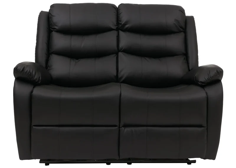 Ensemble de 2 fauteuils cinéma relax inclinables en simili cuir noir avec repose-pieds 04_0009408