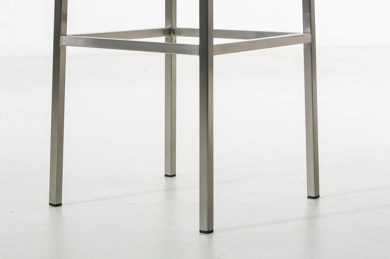 Tabouret de bar rembourré revêtement tissu bleu avec repose-pieds acier inoxydable hauteur de l'assise 85 cm 10_0001224