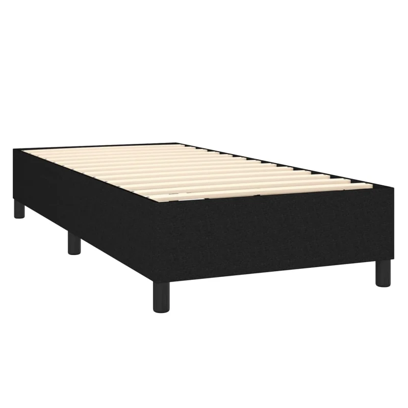 Sommier à lattes sur pieds cadre de lit 90x190 cm tissu noir TDL0206975