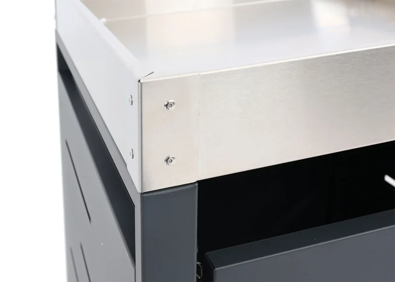 Cache-poubelle extérieur pour 1 bac 80/120L 110x60x62 cm avec bac à plantes acier et inox 04_0010367