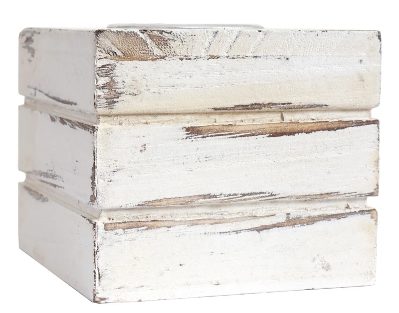 Lot de 2 bougeoirs décoratifs en bois design scandinave 7 x 7,5 x 8 cm finition naturelle en paulownia marron 04_0011383