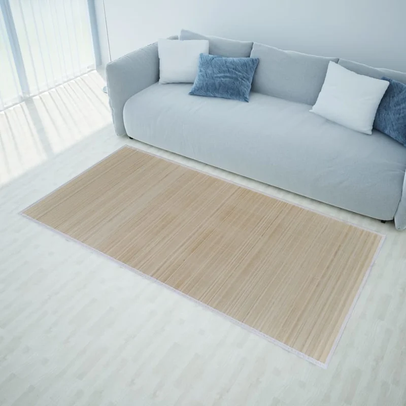 Tapis en bambou naturel à latte Rectangulaire 150 x 200 cm DEC023829