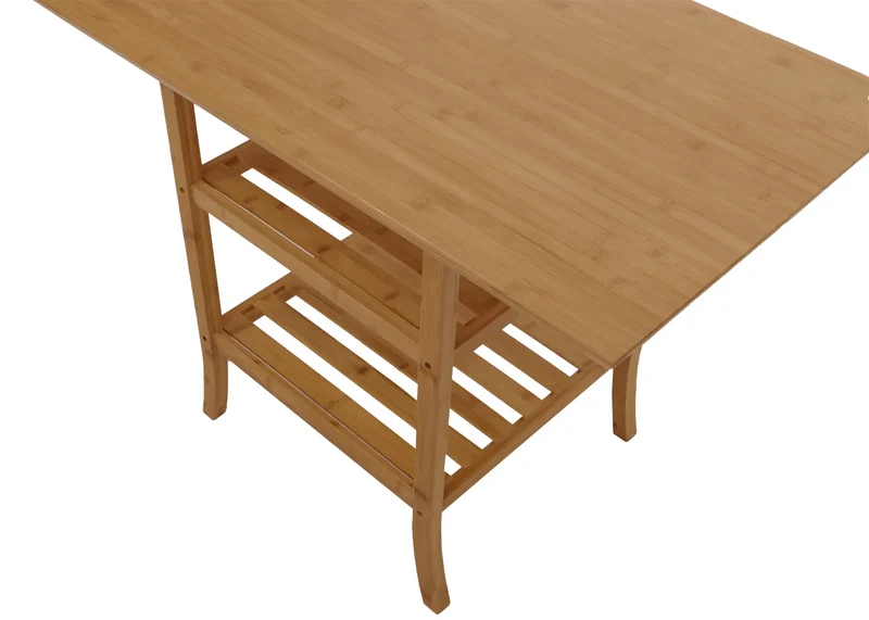 Table polyvalente moderne avec rangement salon 100 x 60 cm stable design en bambou naturel 04_0009776