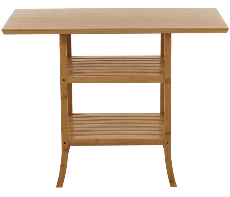 Table polyvalente moderne avec rangement salon 100 x 60 cm stable design en bambou naturel 04_0009776