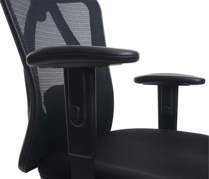 Fauteuil de bureau ergonomique support lombaire réglable repose-pieds mécanisme multifonction en maille noir 04_0010468