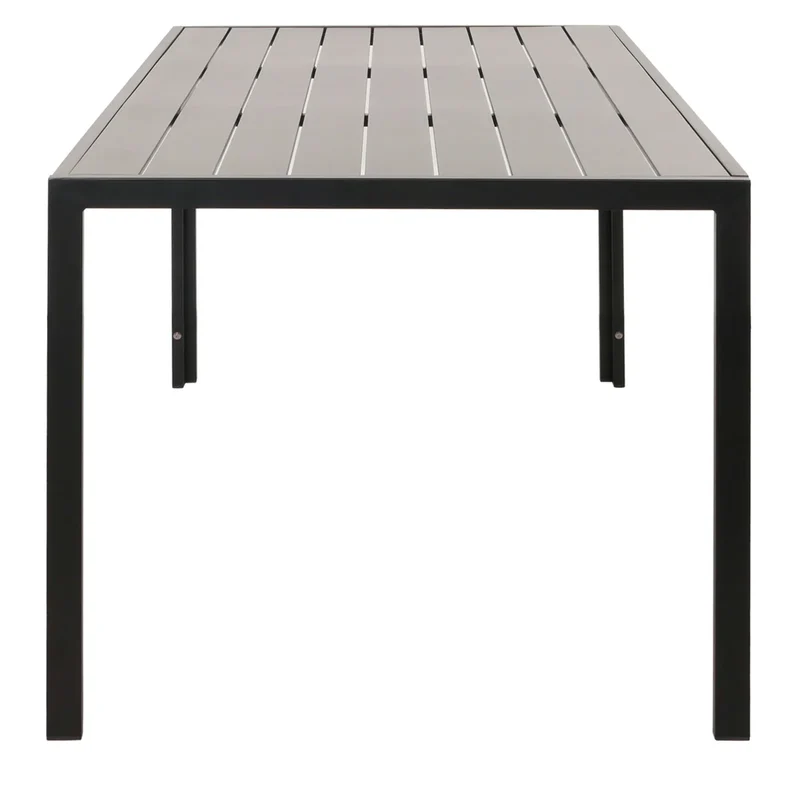 Salon de jardin table 140x80 cm + 4 fauteuils corde tressée anthracite et coussins gris foncé 04_0009792
