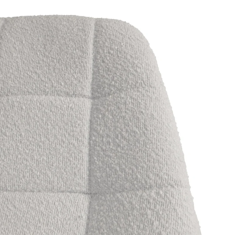 Chaise de salle à manger pivotante 360° design contemporain en tissu bouclé crème pied acier noir mat 04_0009882