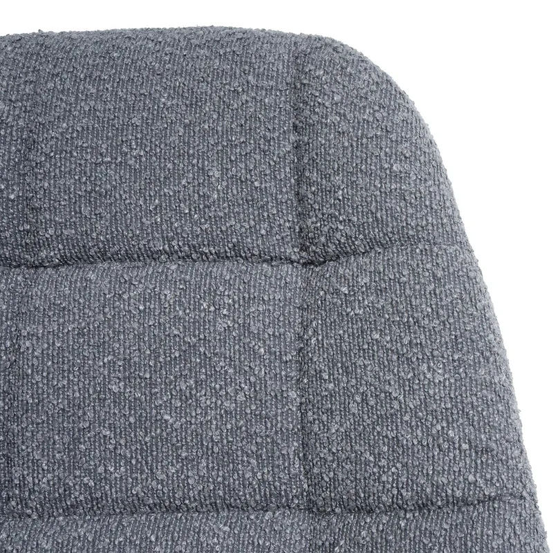 Chaise de salle à manger pivotante 360° design contemporain en tissu bouclé gris pied acier noir mat 04_0009878