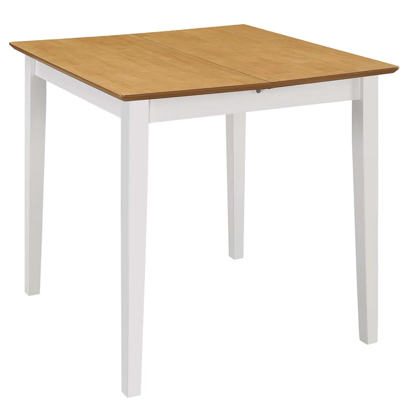 Table de salle à manger design moderne extensible (80-120) x 80 x 74 cm MDF blanc et marron DEC036862