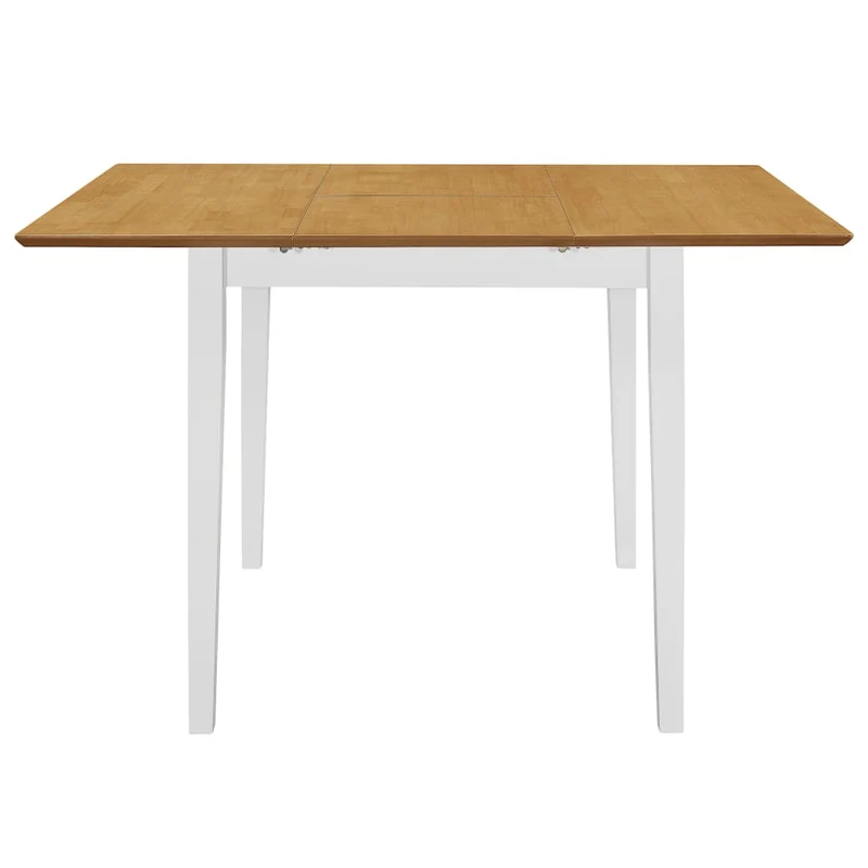 Table de salle à manger design moderne extensible (80-120) x 80 x 74 cm MDF blanc et marron DEC036862