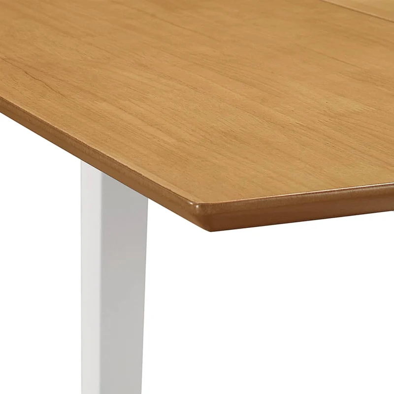 Table de salle à manger design moderne extensible (80-120) x 80 x 74 cm MDF blanc et marron DEC036862