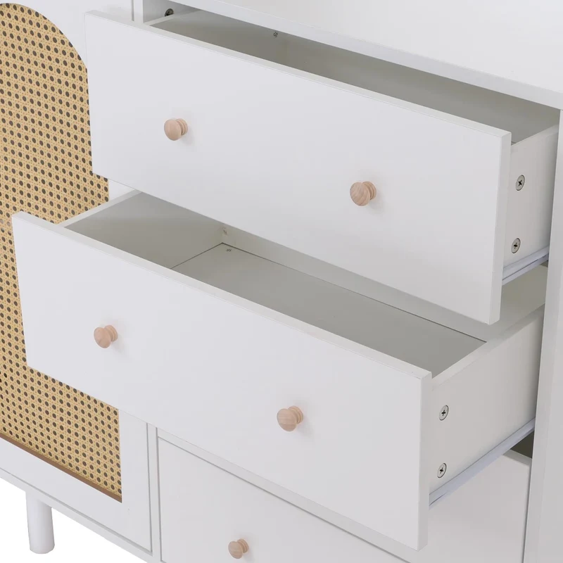 Commode moderne de rangement avec 4 tiroirs 95 x 100 x 40 cm en MDF blanc 04_0008704