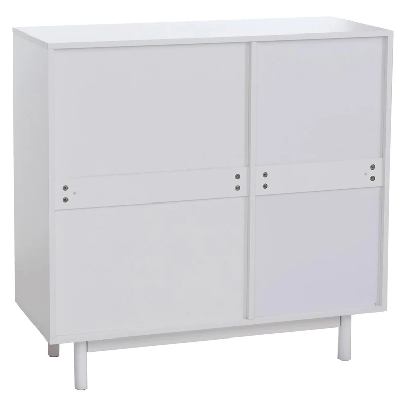 Commode moderne de rangement avec 4 tiroirs 95 x 100 x 40 cm en MDF blanc 04_0008704