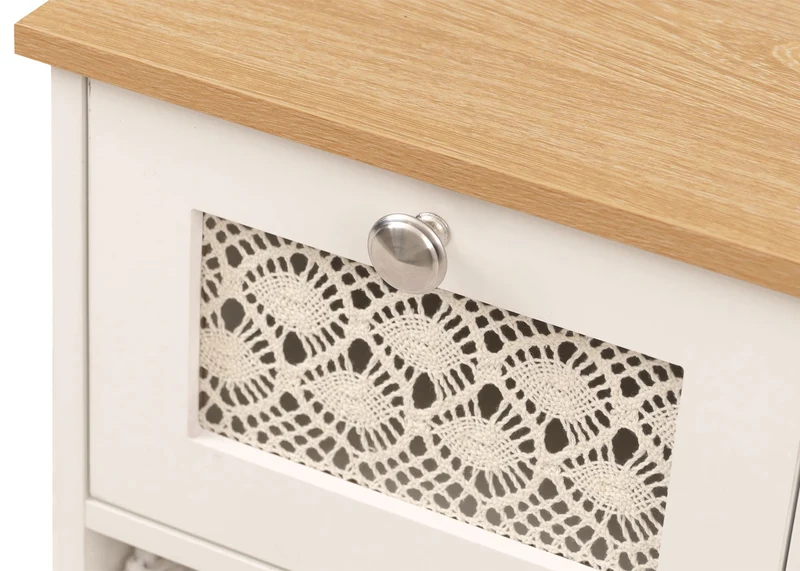 Commode en bois pratique avec trois tiroirs pour rangement optimal 63 x 30 x 30 cm en MDF blanc 04_0009111