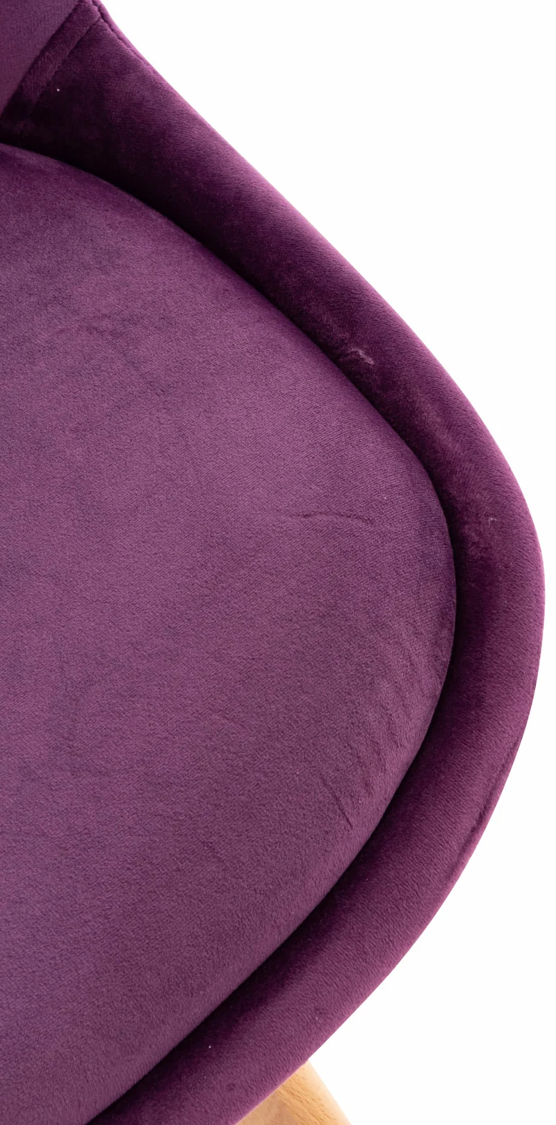Lot de 4 chaises de salle à manger design scandinave en tissu velours violet pieds bois clair CDS10387