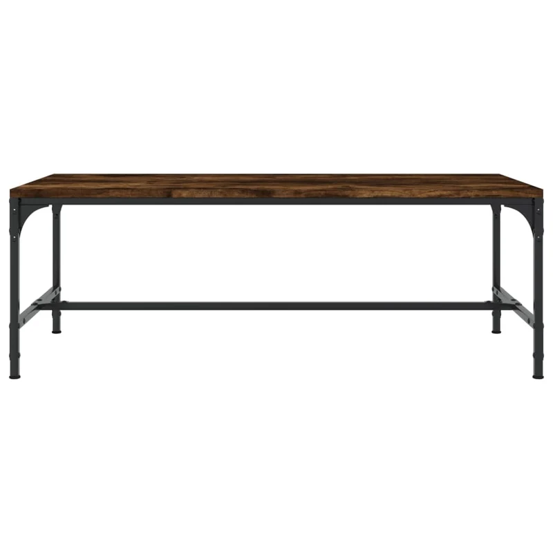Table basse design industriel 100 x 50 x 35 cm bois d'ingénierie marron et métal DEC038317