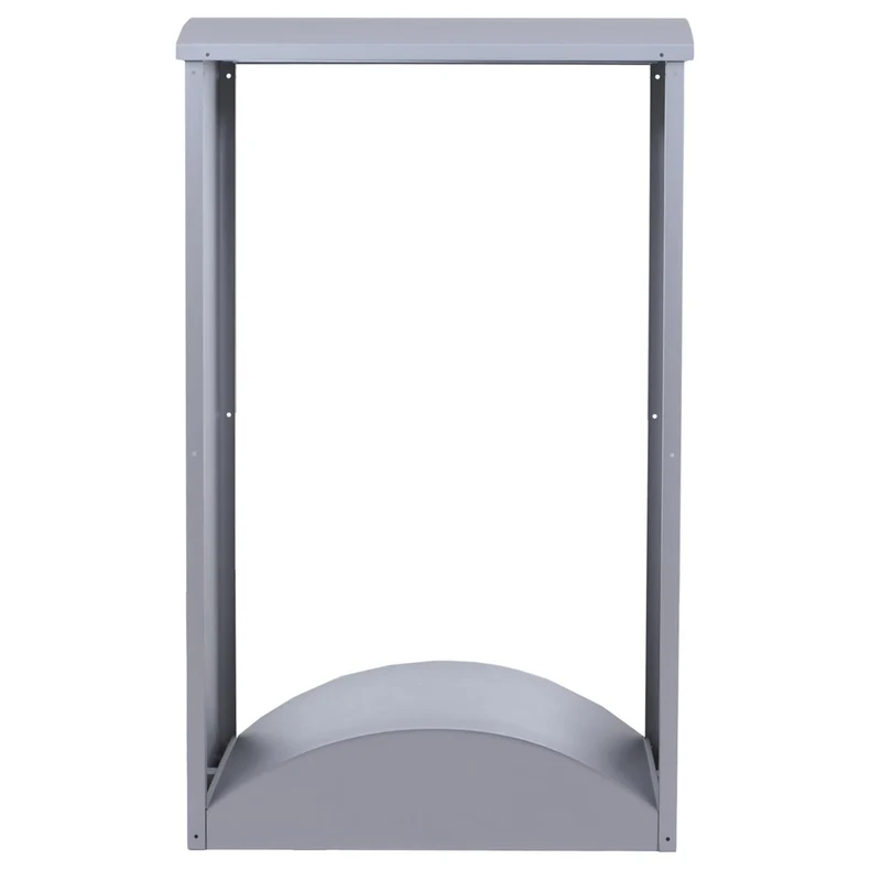 Abri à bois range-bûches extérieur 160 x 98 x 50 cm en métal galvanisé gris 04_0008891