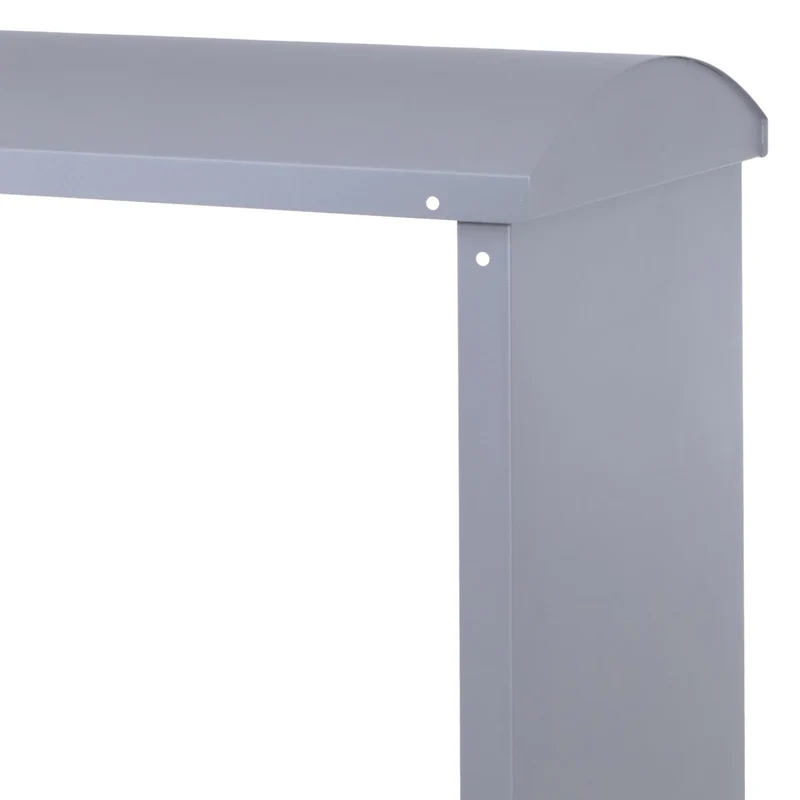 Abri à bois range-bûches extérieur 160 x 98 x 50 cm en métal galvanisé gris 04_0008891