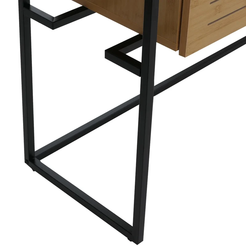 Table console avec tiroirs et étagères 80 x 120 x 40 cm structure métal et MDF mélaminé 04_0008716