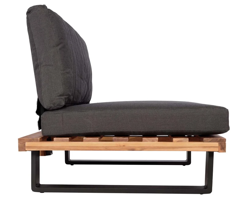 Fauteuil lounge extérieur avec coussins épais gris foncé aluminium et métal 75 x 82 x 82 cm 04_0010295