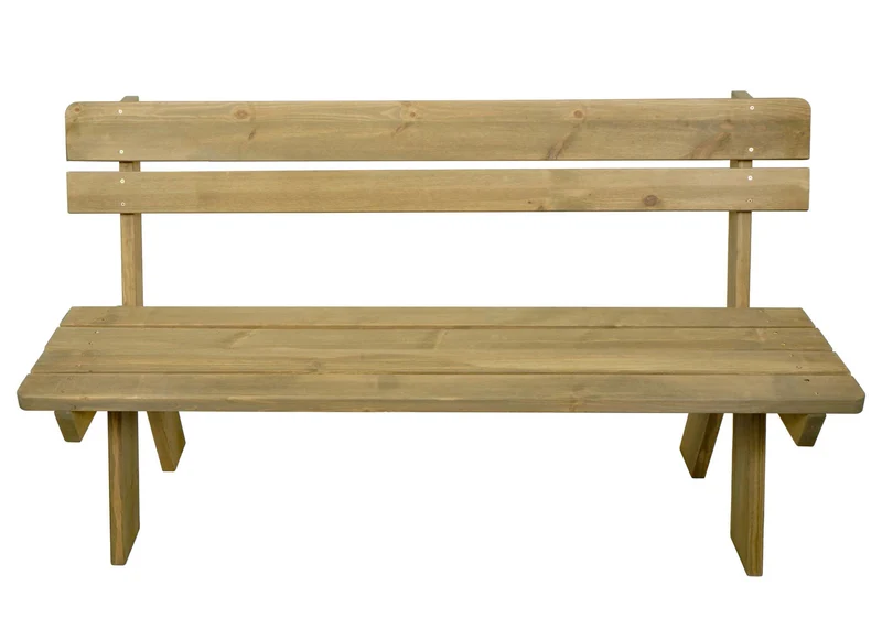 Banc de jardin avec dossier en bois massif 3 places 148 cm finition naturelle 04_0010262