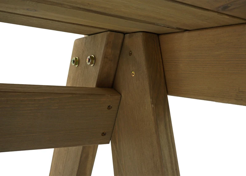 Banc de jardin avec dossier en bois massif 3 places 148 cm finition naturelle 04_0010262