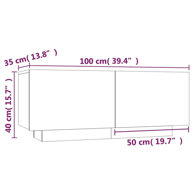 Table de chevet avec espace de rangement 100 x 35 x 40 cm bois d'ingénierie marron DEC033535