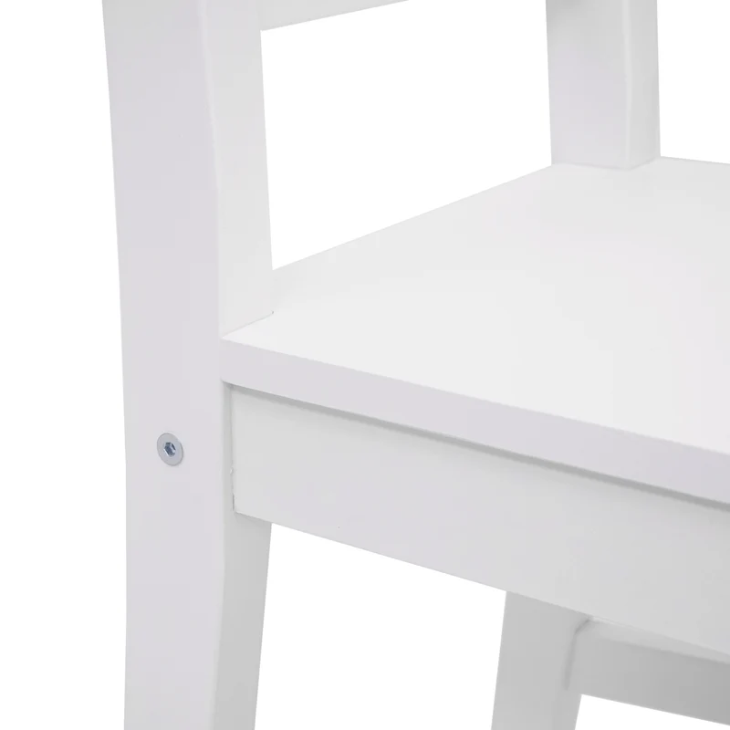 Ensemble de table avec deux chaises en bois massif blanc 110 cm design classique 04_0006731