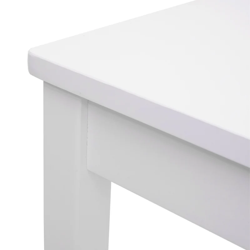 Ensemble de table avec deux chaises en bois massif blanc 110 cm design classique 04_0006731