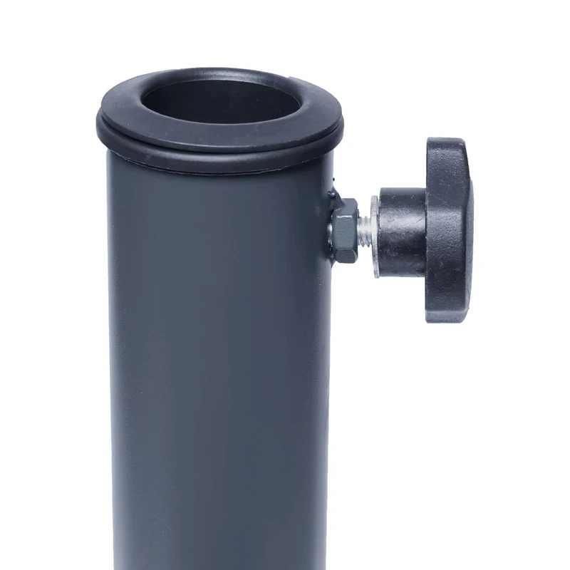 Support de parasol pour montage sur sol avec fixation durable 30 x 13,5 x 13,5 cm en acier noir 04_0010932