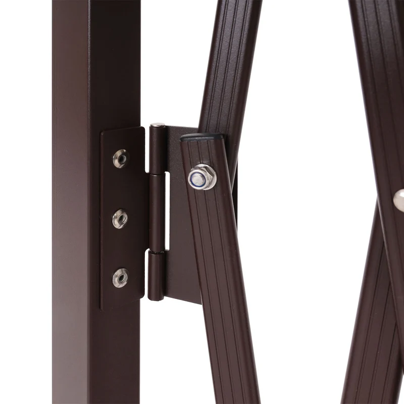Grille de barrière grille de protection de clôture à ciseaux extensible métal marron hauteur 103 cm 04_0010234