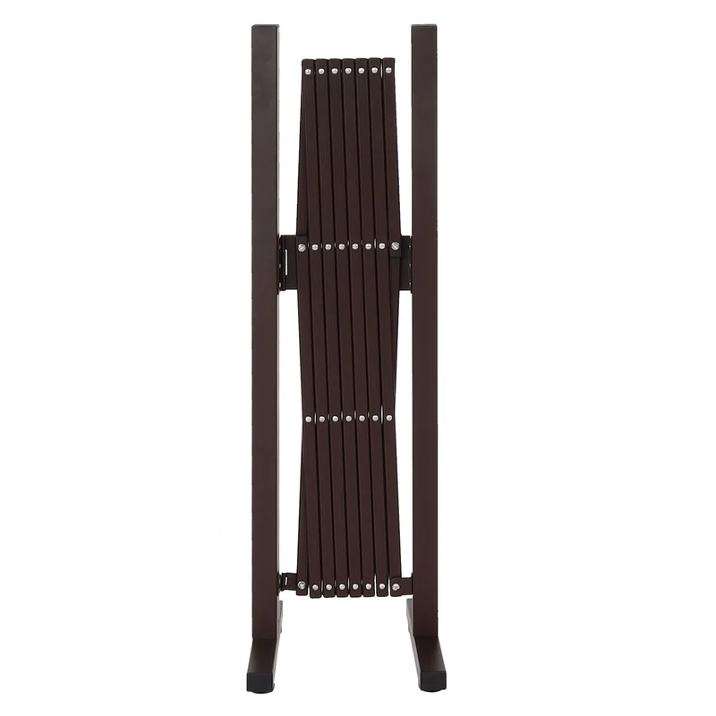 Grille de barrière grille de protection de clôture à ciseaux extensible métal marron hauteur 103 cm 04_0010234