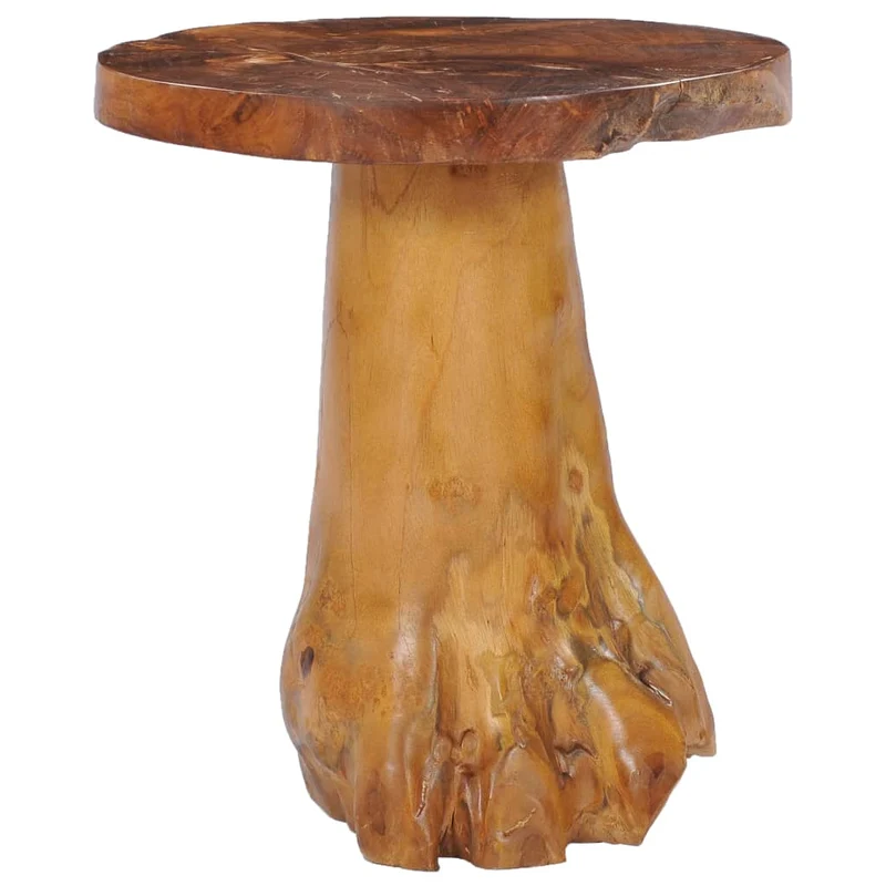 Table d'appoint ronde en racine de teck massif – pièce artisanale unique – bois naturel DEC037051