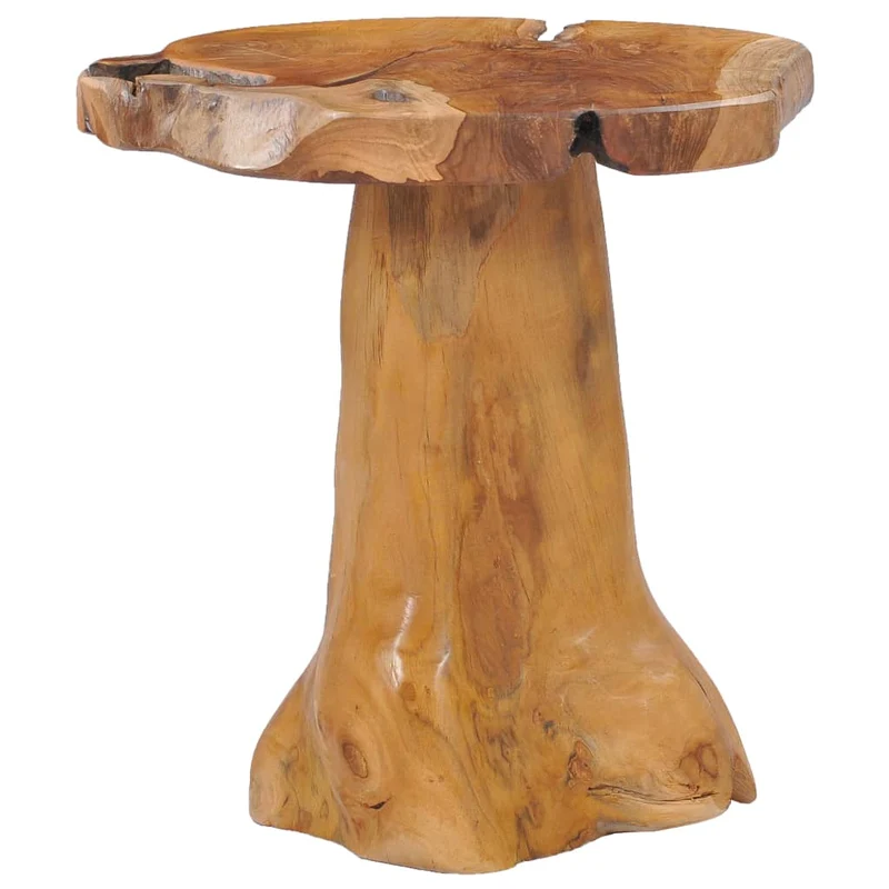 Table d'appoint ronde en racine de teck massif – pièce artisanale unique – bois naturel DEC037051