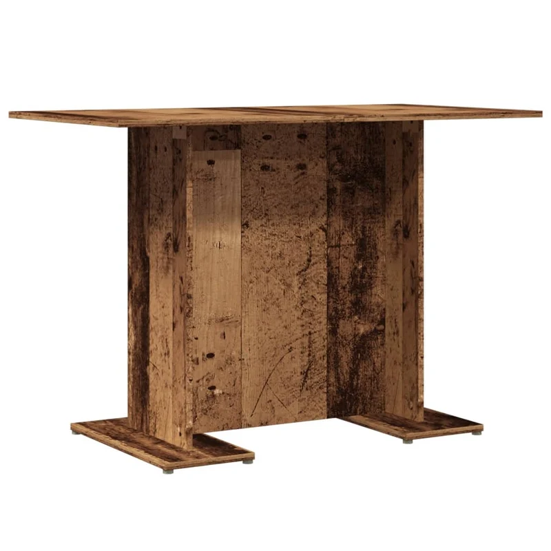 Table à manger rectangulaire compacte – piètement central – finition bois vieilli – 110 × 60 cm DEC036914