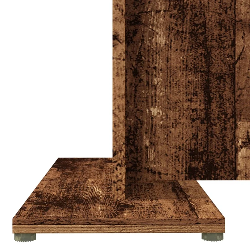 Table à manger rectangulaire compacte – piètement central – finition bois vieilli – 110 × 60 cm DEC036914