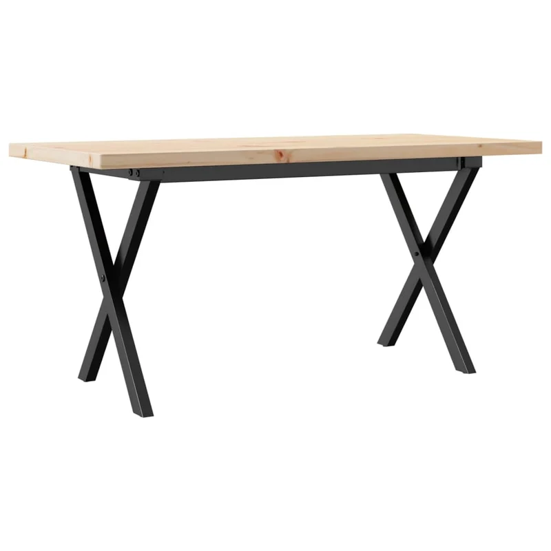 Table basse rectangulaire style industriel cadre en x 100 x 50 x 45,5 cm bois de pin et acier DEC036256