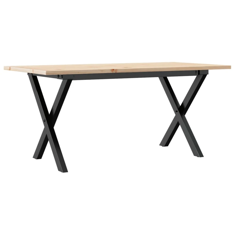 Table basse rectangulaire style industriel cadre en x 100 x 50 x 45 cm bois de pin et acier DEC036255