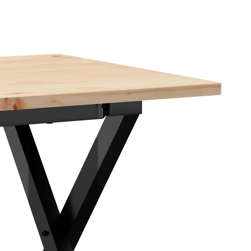 Table basse rectangulaire style industriel cadre en x 100 x 50 x 45 cm bois de pin et acier DEC036255