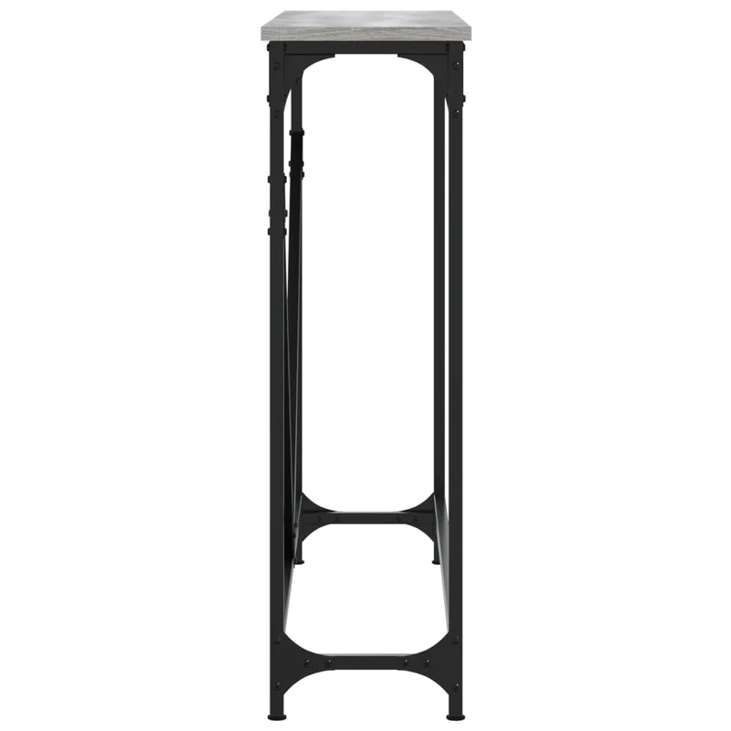 Console d’entrée étroite style industriel – finition gris béton & structure métal – 102 × 22,5 cm DEC032210