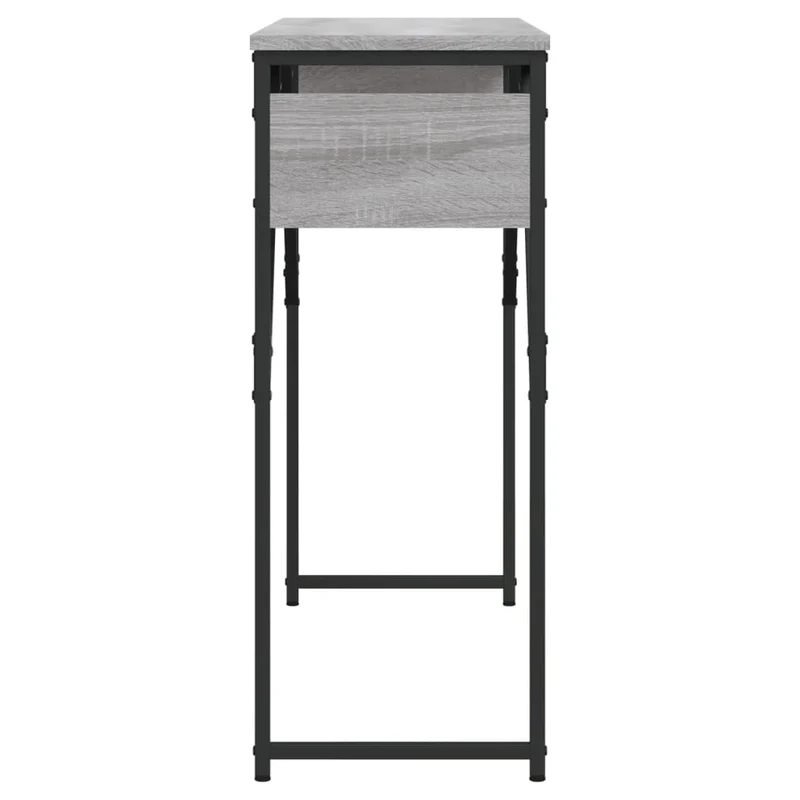 Table console avec étagère 105 x 30 x 75 cm bois d'ingénierie gris et métal DEC031654