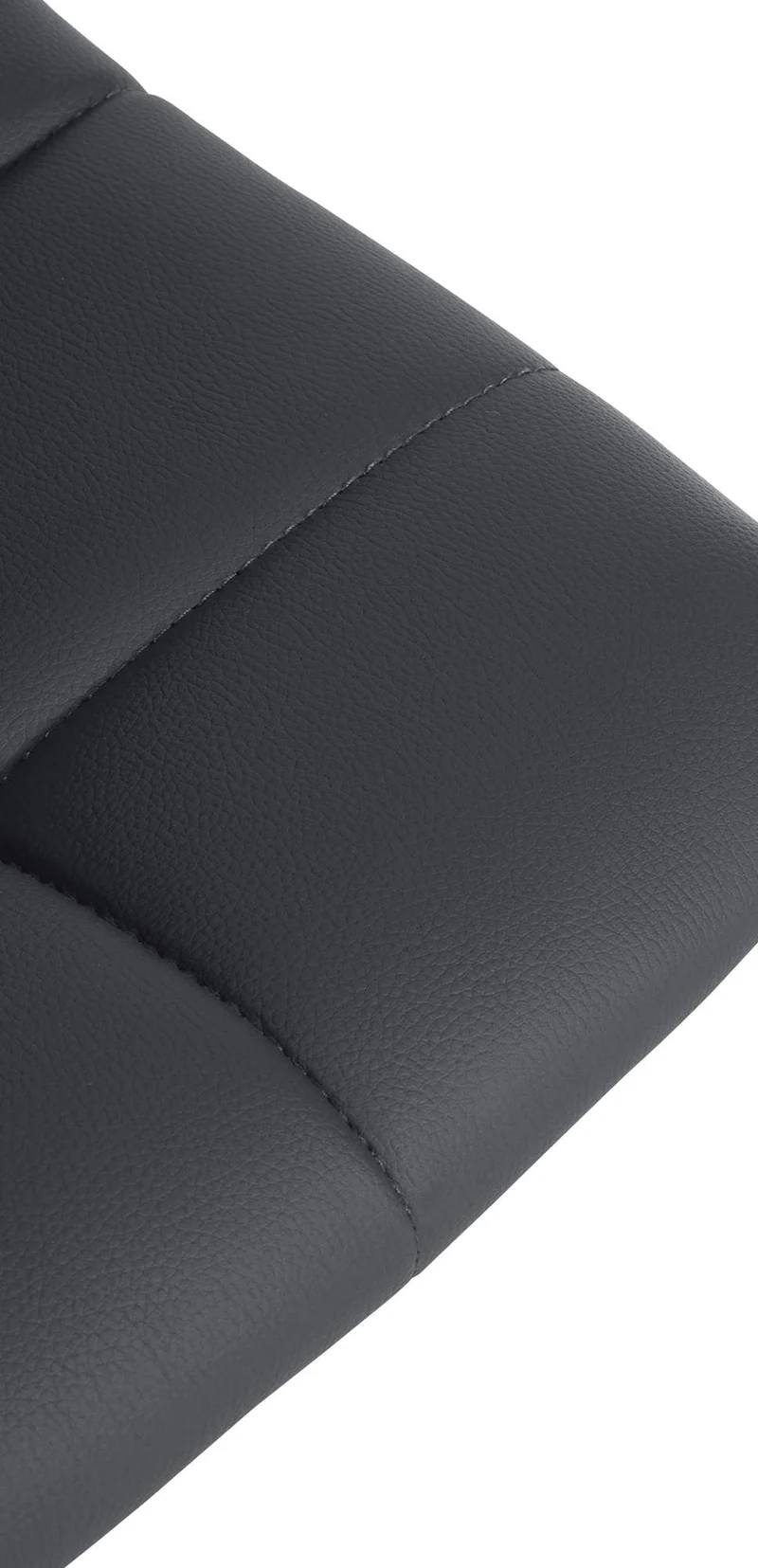 Lot de 2 tabourets de bar en synthétique gris base métal noir mat réglable en hauteur et repose-pieds TDB10636