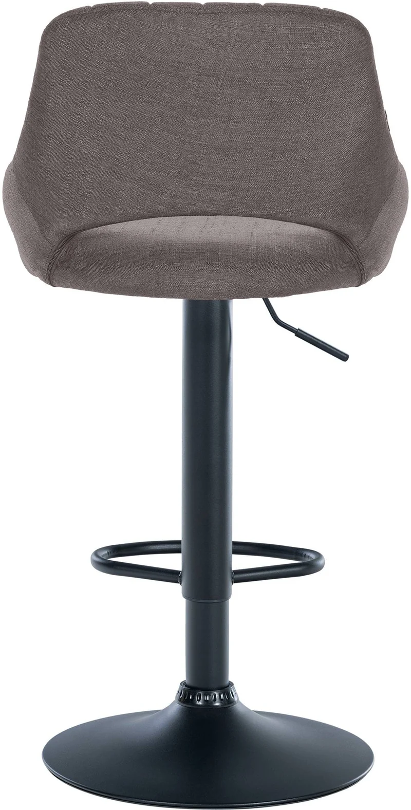 Lot de 2 tabourets de bar réglables en tissu gris foncé dossier ajouré et pied métal noir 10_0006106