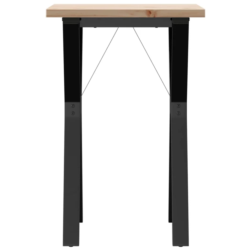 Table de cuisine compacte style industriel – bois de pin massif et métal noir – 50 × 50 cm DEC036833