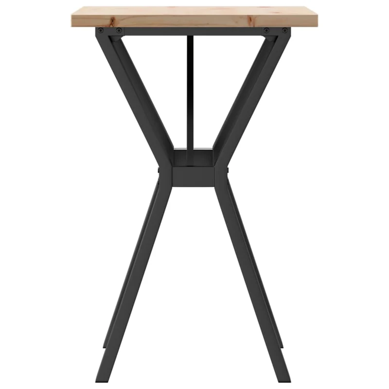 Table de cuisine compacte style industriel – bois de pin massif et métal noir – 50 × 50 cm DEC036833