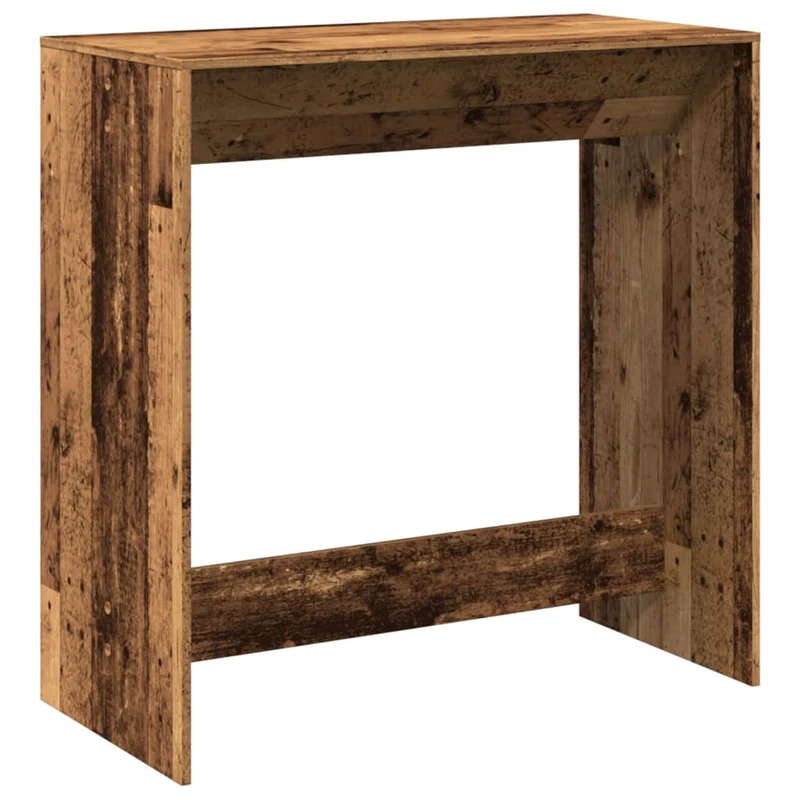 Table de bar rectangulaire style industriel – finition bois vieilli – 102 × 50 × 103,5 cm DEC036504