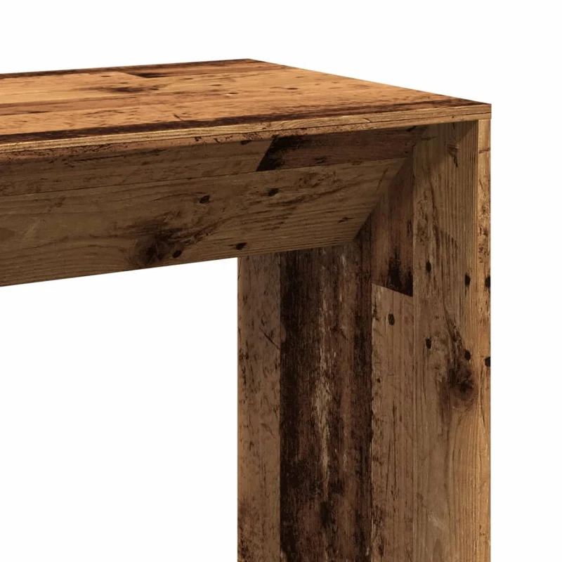 Table de bar rectangulaire style industriel – finition bois vieilli – 102 × 50 × 103,5 cm DEC036504
