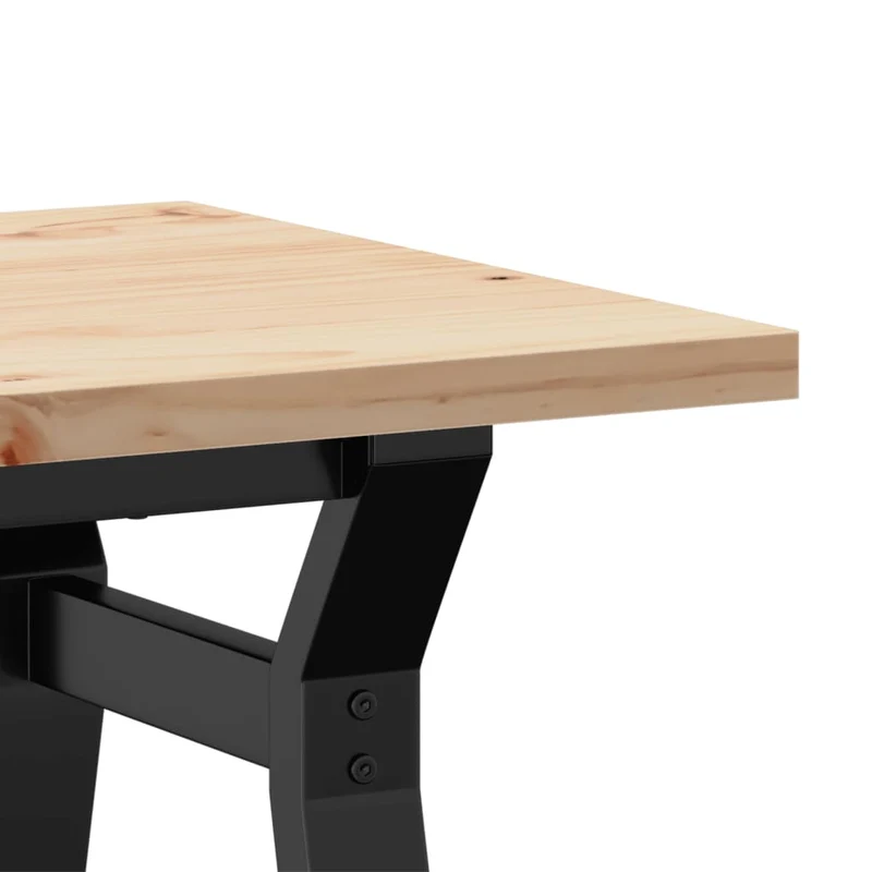 Table basse rectangulaire style industriel cadre en y 80 x 50 x 40,5cm bois de pin et acier DEC036292